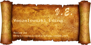 Veszelovszki Edina névjegykártya